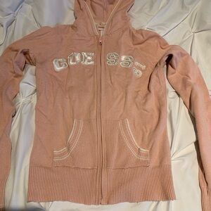 Guess Light Pink Hoodie with Zip